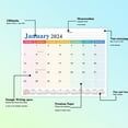 RKZDSR Durable TwinWire Binding, Large Monthly Blocks 18Month Wall