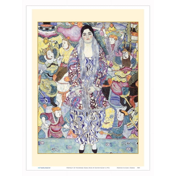 Portrait of Friederike Maria Beer - From an Original Color Painting by Gustav Klimt c.1916 - Master Art Print (Unframed) 9in x 12in