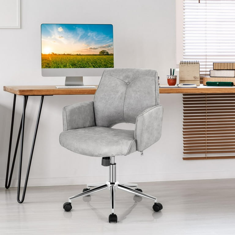 Giantex Tufted Chair, Height-adjustable Faux Leather Computer Desk