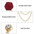 thumbnail image 3 of Uxcell Bridegroom Brooches Rose Flower, Cloth Lapel Pin Handmade with Fashion Gold Chain, Burgundy 1 Pcs, 3 of 6