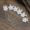 thumbnail image 2 of OULII 6 Pcs Accessoires de Cheveux de Mariée Épingles à Cheveux en Forme de U Blanches pour Décoration de Mariage, 2 of 8