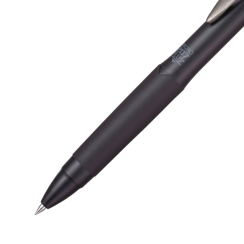uni-ball 70606 207 Plus+ 0.5 mm Retractable Gel Pen - Black Ink/Black Barrel/Micro (1-Dozen)