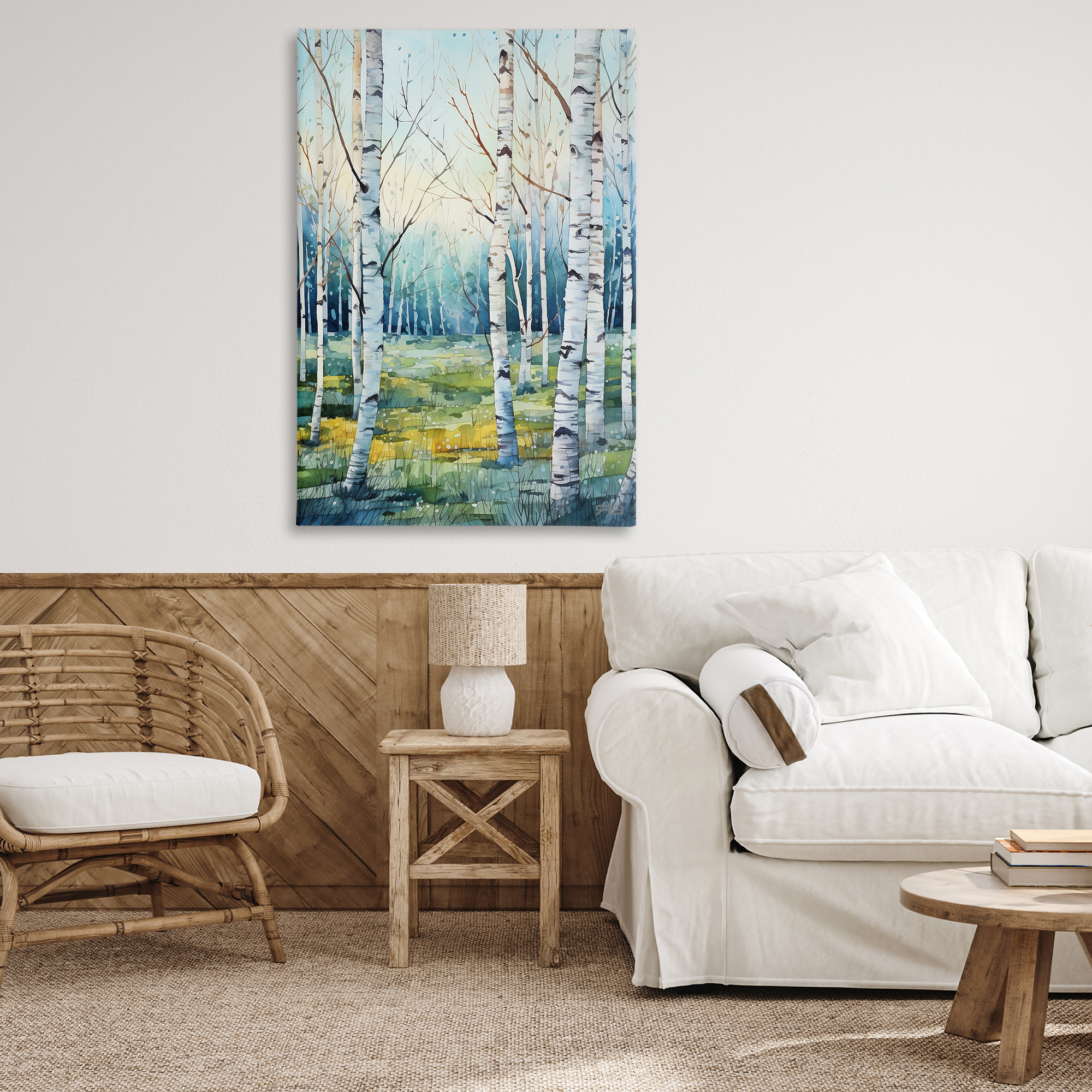Stupell Industries Summer Birch Forest Landscape Painting Gallery Wrapped Canvas Art Print Wall Art, 30 x 45
