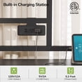 thumbnail image 3 of Corner Bed Frame with Tall Storage Bookshelf and Drawers, Twin Size Corner Daybed with LED Lights, Charging Station and 10 Storage Pockets, Twin Platform Bed Frame for Teens, Black, 3 of 9