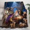 thumbnail image 4 of 1pc Jesus Print Blanket, Soft Warm Throw Blanket Nap Blanket For Couch Sofa Office Bed Camping Travel, Multi-purpose Gift Blanket For All Season, 4 of 4