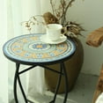 thumbnail image 2 of Indoor Outdoor Side Table - Mosaic Side Table, Round Side Table with Ceramic Tile Top, Patio Accent Table for Yard, Garden, Living Room Ect, 2 of 6