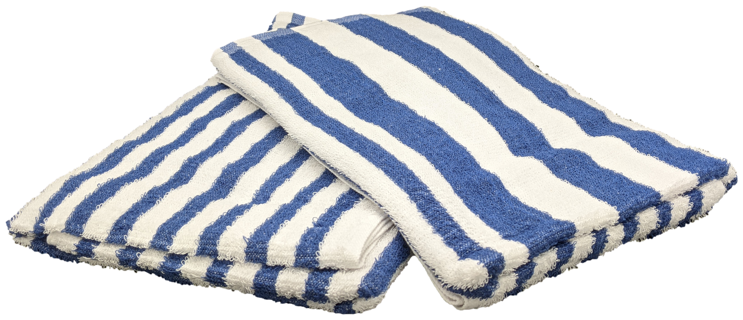 12 Pack Poolside Beach Pool Spa Towels Striped Blue/White 100 Ring