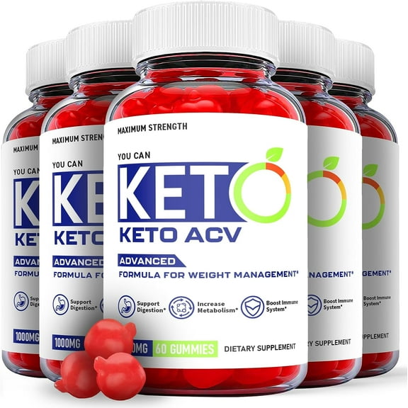(5 Pack) You Can Keto ACV Gummies - Apple Cider Vinegar Supplement for Weight Loss - Energy & Focus Boosting Dietary Supplements for Weight Management & Metabolism - Fat Burn - 300 Gummies