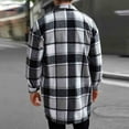 thumbnail image 4 of zfhfof Mens Flannel Trench Coat Lapel Collar Single Breasted Plaid Peacoat Fall Winter Business Casual Work Overcoats with Pockets, 4 of 4