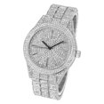 thumbnail image 2 of Mens Iced Out 42mm Diamond Watch with Simulated Diamonds and Bling Dial - Bling-ed Out Fully Adjustable Metal Band - Quartz Movement - Silver Tone Finish, 2 of 7
