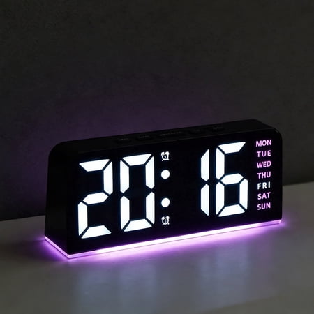VOLIVO Desk Digital Clock with Night Light, Small Alarm Clocks for Bedrooms, Kids, Heavy Sleepers