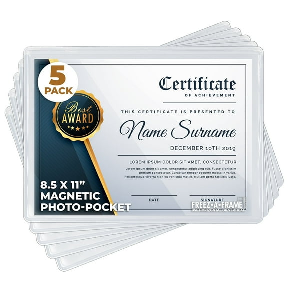 Freez A Frame Clear Magnetic Pockets 5 Pack (8.5 x 11)