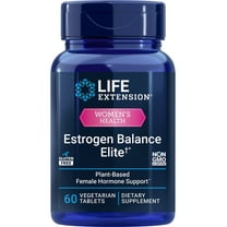 Life Extension Estrogen Balance Elite, menopause support supplement, hormone balance, hot flashes, night sweats, vaginal dryness, gluten-free, non-GMO, vegetarian, 60 tablets