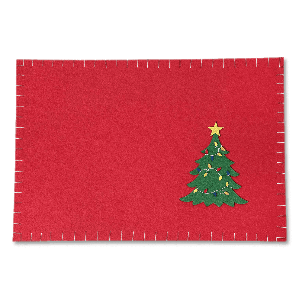 C&F Home Felt Placemat, Christmas Tree Set of 4