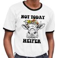 thumbnail image 2 of Not Today Heifer Ringer Tee Shirt Unisex Small White/Black, 2 of 5
