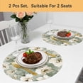 thumbnail image 5 of Sage Green Spring Floral Round 13 Inch Placemats Set of 2, Summer Botanical Flowers HeatResistant Non Slip Place Mats for Dining Table, Wipeable Braided Kitchen Table Mats for Housewarming, 5 of 9