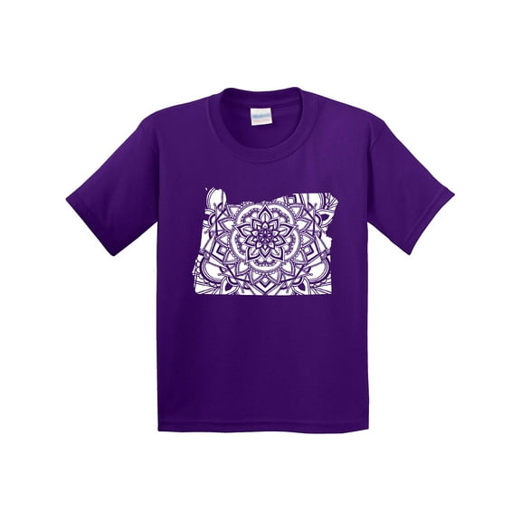 Inktastic Oregon Silhouette Mandala Youth T-Shirt