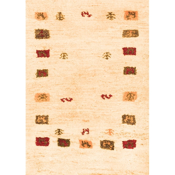 Ahgly Company Indoor Rectangle Solid Orange Modern Area Rugs, 5' x 8'
