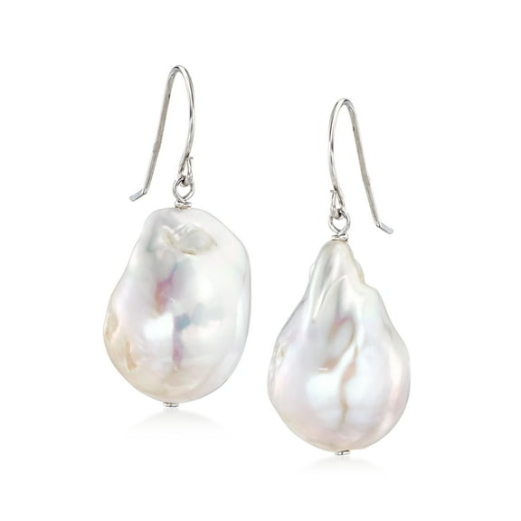 Ross-Simons 12-13mm Cultured Baroque Pearl Drop Earrings in Sterling Silver, Women's, Adult