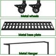 thumbnail image 6 of Plant Stand Indoor 3 Tier Metal Outdoor Tiered Stands Shelf With wheel for Multiple Plants Potted Ladder Plant Holder Table Plant Pot Stand for Window Garden Balcony Living Room (3 Tier with Hanger), 6 of 12