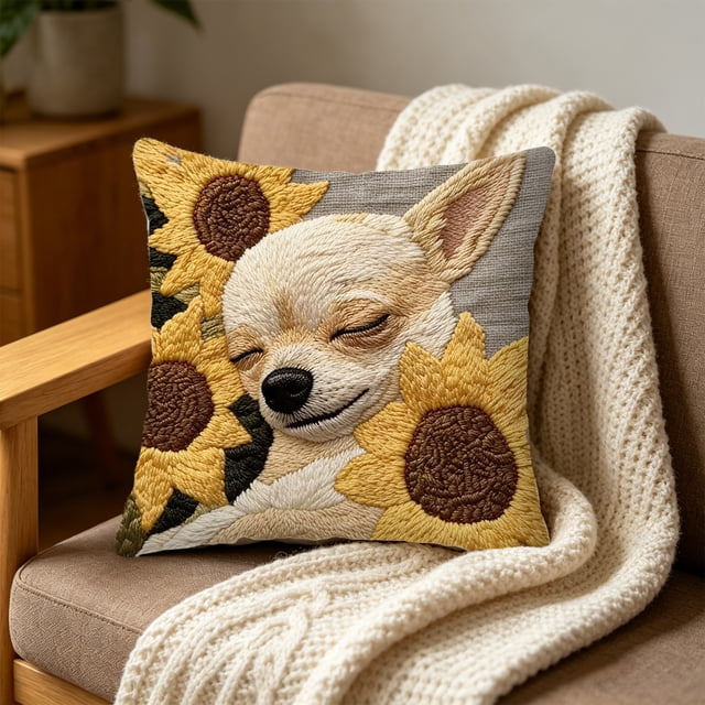 Cute Quadruped Patterns Cushion Cover Soft Throw Pillowcase Removable And Washable Pillowcase For Sofa And Chair Ideal Choice For Summer Sofa And Bedroom Decor