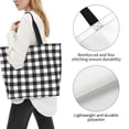 thumbnail image 3 of Disketp Black White Plaid Bolsa Tote Estampada para Mujer, Bolso de Hombro y de Mano para Compras y Viajes, 3 of 8