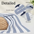 thumbnail image 6 of Blue White Striped Body Pillow Cover,Pillowcase Protectors with Zipper,Breathable Decorative Throw Pillow Case Cover,Navy Blue Beach Nautical Anchor Ocean Coastal Pillow Shams for Couch 24x36Inch, 6 of 8