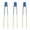 thumbnail image 2 of BambooMN Premium 10" Reusable Bamboo Kitchen "A" Toast Tongs For Cooking & Holding - Blue - 10 Pieces, 2 of 2