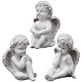 thumbnail image 1 of 3 piezas de estatua de querubines de resina vintage, encantadora figura de ángel niño, adorno para el hogar, 1 of 4