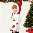 thumbnail image 7 of Girls Christmas Hoodie Cardigans Faux Fur Trim Hooded Sweaters Long Sleeve Button Down Knit Cardigan White, 3 Y, 7 of 7