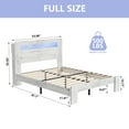 thumbnail image 4 of PAPROOS Full Size Bed Frame, Wood Platform Bed with Charging Station and LED Light, Full Bed Frame with Headboard and Strong Wooden Slats for Teens Adults, No Box Spring Needed, Gray White, 4 of 10