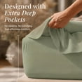 thumbnail image 3 of Juego de sábanas de franela Tribeca Living Twin XL, color verde, 3 of 8