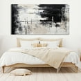 thumbnail image 2 of Large black and white abstract painting, textured abstract painting, grey minimalist abstract painting, large canvas art, oversized wall art,(102*203cm)40*80 Inches,Unstretched,Frameless, 2 of 4