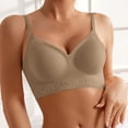 thumbnail image 2 of Bras for Women Solid Color Smoothing Wireless Bra Coffee Size 42, 2 of 5