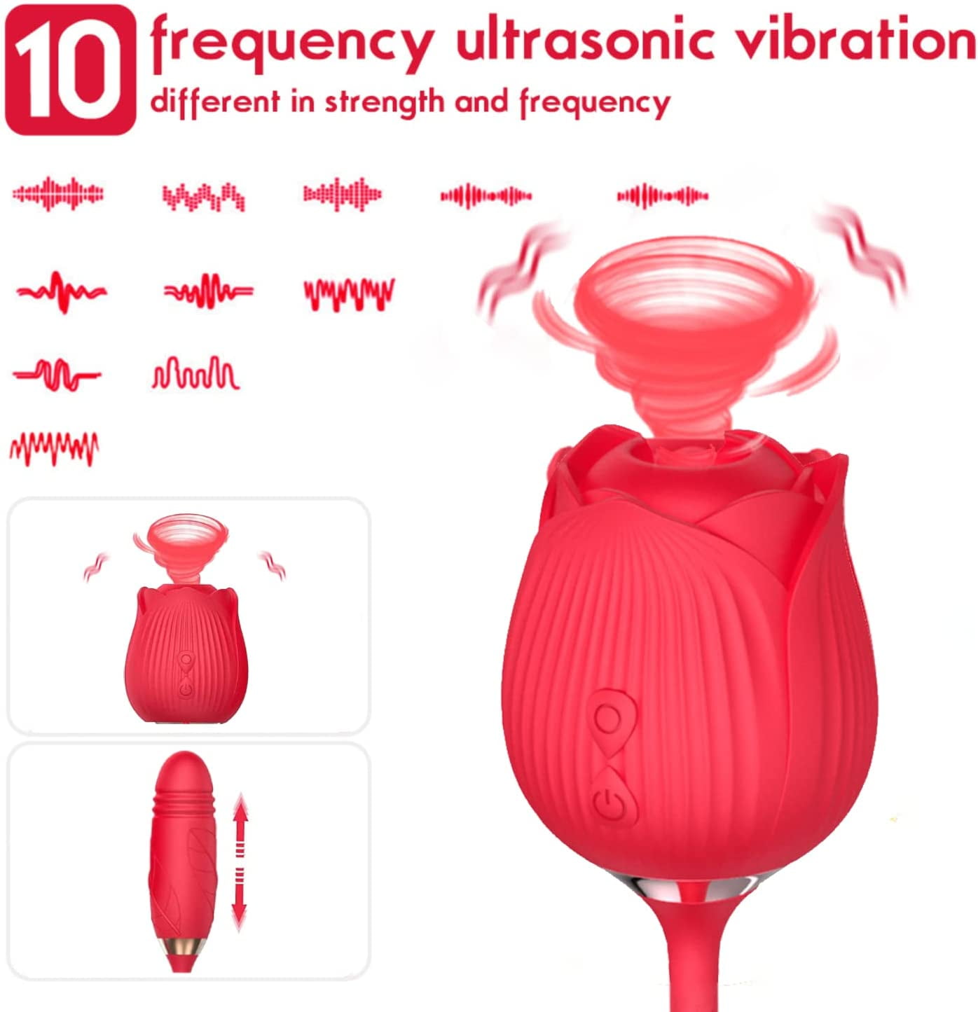 New Upgraded Women Rose Toy with 10 Gears,Rechargeable Rose Toys Vibrator  for Women-Fyuui