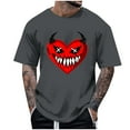thumbnail image 2 of FDGIU Men's Halloween T-Shirt Plus Size Short Sleeve Shirts - Ghost Pumpkin Graphic Tee, Spooky Funny Costume Top, Loose Fit Short Sleeve Casual Shirt, 2 of 5