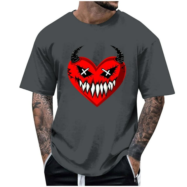 Blusas y camisas de manga corta y cuello redondo para hombre. Blusas/camisetas de manga corta con cuello redondo y estampado de Halloween para hombre. Blusa para hombre.