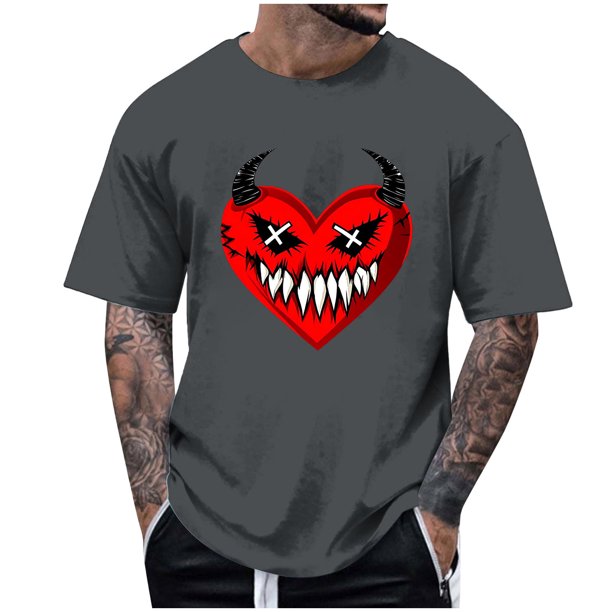 Blusas y camisas de manga corta y cuello redondo para hombre. Blusas/camisetas de manga corta con cuello redondo y estampado de Halloween para hombre. Blusa para hombre.