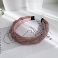thumbnail image 4 of Diadema para mujer, cinta para el pelo con turbante de nudo ancho trenzado, accesorios elásticos para el pelo para mujeres y niñas, regalos navideños para la cabeza Afortunado Sencillez, 4 of 5