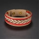 thumbnail image 2 of Pulsera de mujer hecha a mano, accesorio, brazalete trenzado multicapa rojo con hebilla de presión, 2 of 3