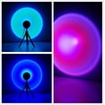 thumbnail image 2 of wqlpp-Sunset Lampe Projection, 16 Couleurs RGB Lumière LED Coucher de Soleil, Rotation à 360 Degrés Lampe Arc-en-Ciel avec Télécommande, Veilleuse d'Ambiance Lampe de Sol Ovni pour Photographie Fête Maison Chambre, 2 of 4