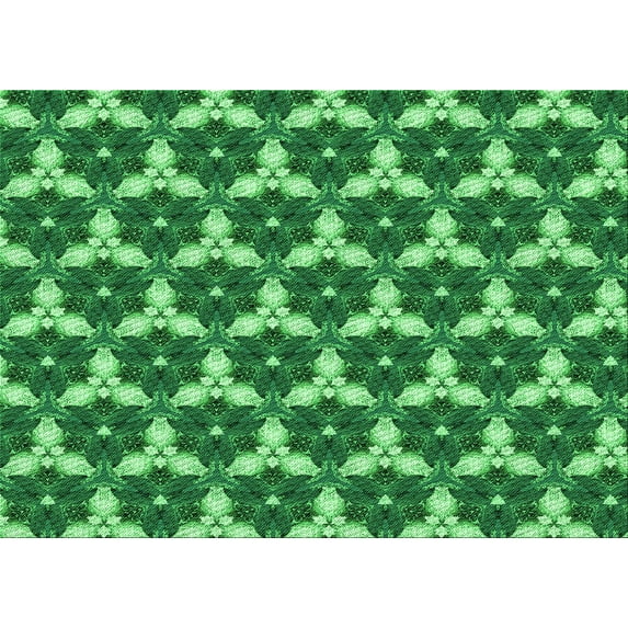 Ahgly Company Indoor Rectangle Patterned Deep Emerald Green Area Rugs, 5' x 7'