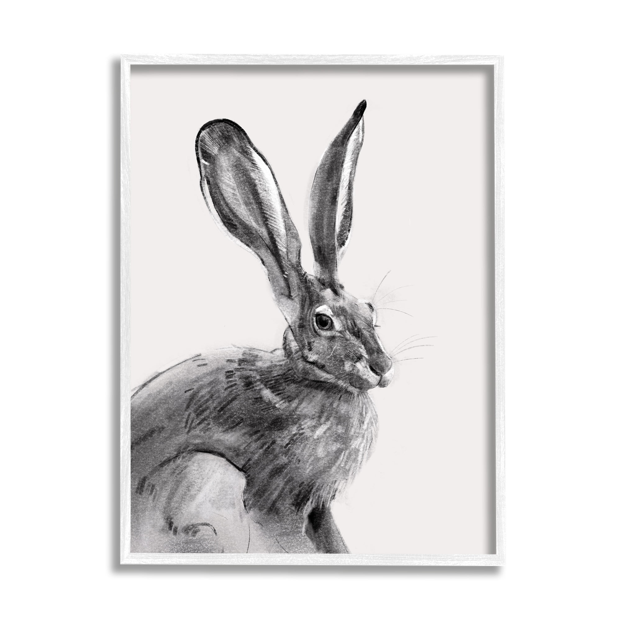 Stupell Industries Resting Wild Hare Portrait Bold Face Rabbit Illustration, 11 x 14, Design by Emma Caroline