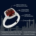 thumbnail image 2 of Gem Stone King 3.10 Cttw Red Garnet and White Created Sapphire Ring for Women | 925 Sterling Silver | Cushion Cut 8MM | Gemstone Birthstone | Available in Size 5,6,7,8,9, 2 of 6