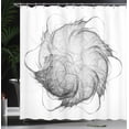 thumbnail image 4 of Ambesonne Abstract Art Shower Curtain, Futuristic Forms Image, 69"Wx70"L, Grey White, 4 of 5