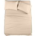 thumbnail image 1 of Juego de sábanas Utopia Bedding King de microfibra cepillada, color beige, 1 of 7