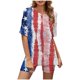 thumbnail image 1 of Ichuanyi liquidación de moda femenina cuello redondo de manga corta diario de independencia set de pantalones cortos casuales ICHUANYI WER202308247575, 1 of 5