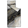 thumbnail image 2 of Black and Gold Marble Pattern Teens Toddler Nap Mat with Pillow, Sleeping Mat Bag for Preschool Daycare 60"x20", 2 of 6