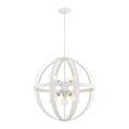 thumbnail image 6 of 49646-13 Livex Lighting Stoneridge - 6 Light Pendant in Industrial Style - 24 Inches wide by 28 Inches high-Textured White Finish    -Traditional, 6 of 9