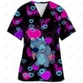 thumbnail image 4 of Uniforme de enfermera para personal de hospital, para mujer, con estampado de Mickey Mouse de punto, informal, de manga corta, cuello en V, paramédico, suministros de uniforme médico, 4 of 5